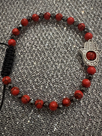 bratara-turcoaz-portocaliu-hematit-hamsa-protectie-echilibru-curaj [2]