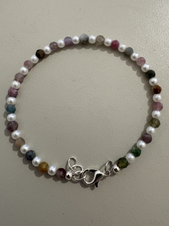 Turmalina - Brățară turmalină și perle