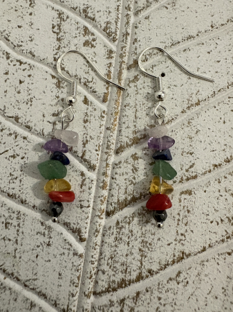 Hematit - Cercei 7 Chakre – bijuterii spirituale handmade