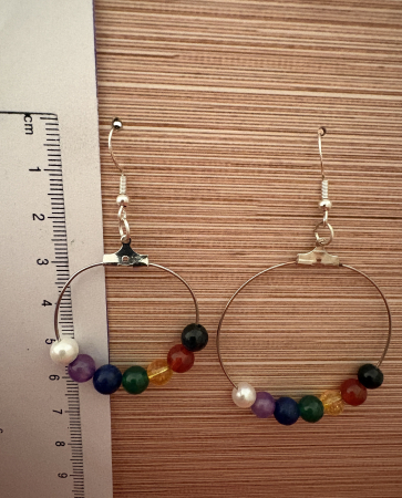 Cercei 7 chakre cerc mare pietre naturale handmade [2]