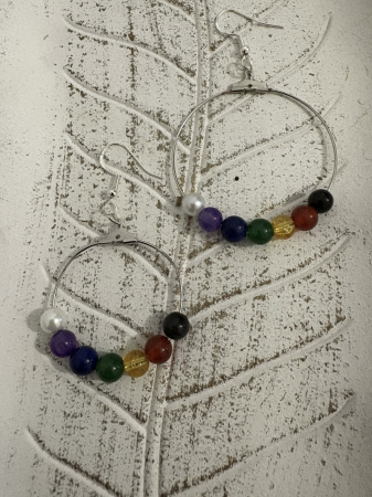 Cercei 7 chakre cerc mare pietre naturale handmade [1]