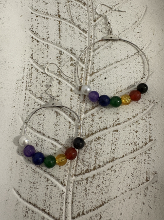 Cercei 7 chakre cerc mare pietre naturale handmade [1]