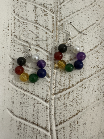 Cercei 7 chakre cerc plin pietre naturale handmade [1]