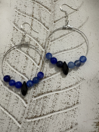 Agat albastru - Cercei Agat Albastru