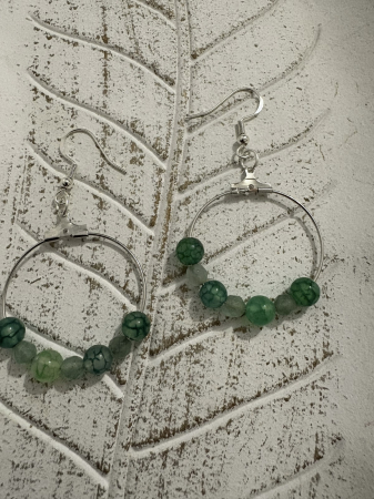 Cercei rotunzi - cercei-agat-verde