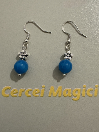 Gemeni - cercei apatit albastru