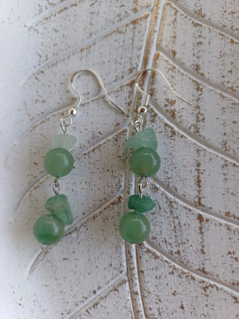 cercei-aventurin-natural-scurt-lung-handmade