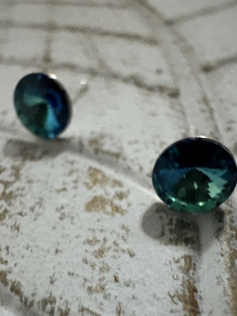 Swarovsky si Argint 925 - Cercei Bermuda Blue Rivoli Preciosa Swarovski – Argint 925