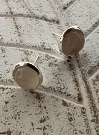 Cercei Cabochon Cuarț Roz [2]