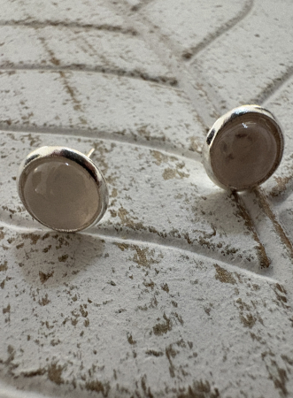 Cercei Cabochon Cuarț Roz [3]