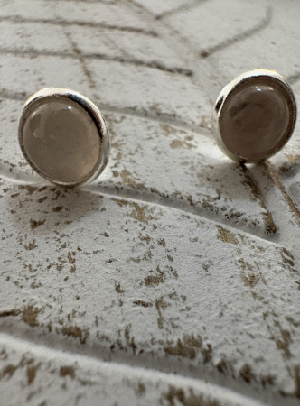 Cercei Cabochon Cuarț Roz [5]