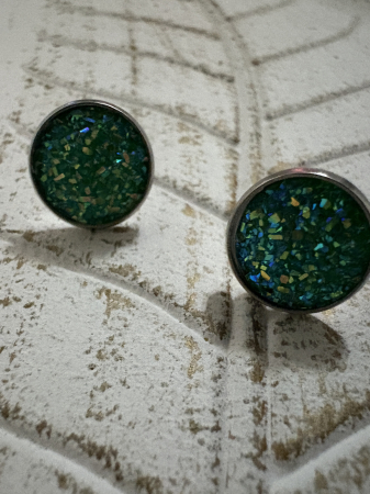 Verde - Cercei Cabochon  Green