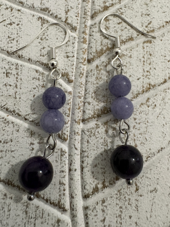 Cercei Calcedonie și Ametist – bijuterii handmade pentru calm și claritate spirituală [2]