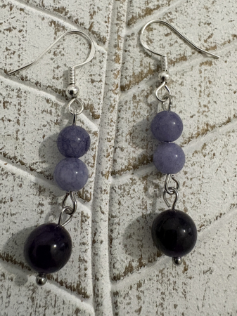 Produse - Cercei Calcedonie și Ametist – bijuterii handmade pentru calm și claritate spirituală