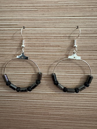 Tortițe tip cârlig (hook) - cercei hematit mici