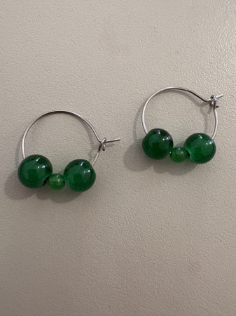 Cercei jad verde cerc [3]
