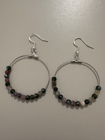 Cercei cerc turmalină și cristale verzi [1]