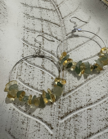 Cercei rotunzi - cercei-chips-citrin-aventurin