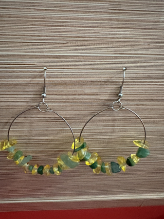 Tortițe tip cârlig (hook) - cercei citrin aventurin