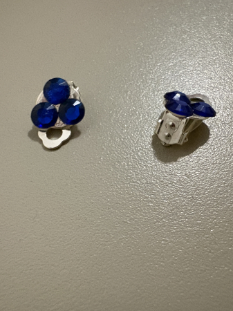 Cercei clips cristale albastre [1]