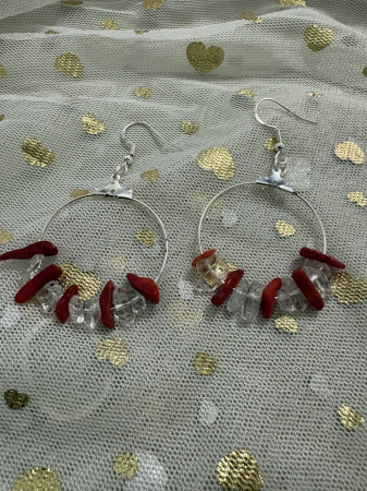 Cercei cerc coral și cuart alb – claritate și protecție [3]