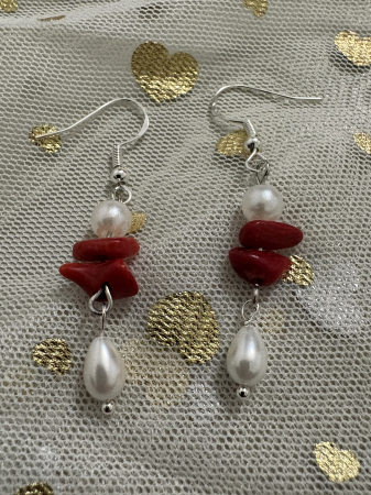 Cercei coral și perle – eleganță și armonie [2]