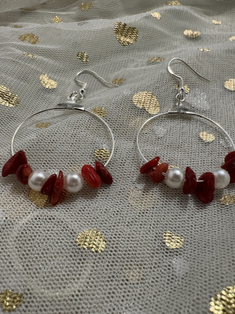 Cercei cerc coral și perle – simbol al iubirii [2]