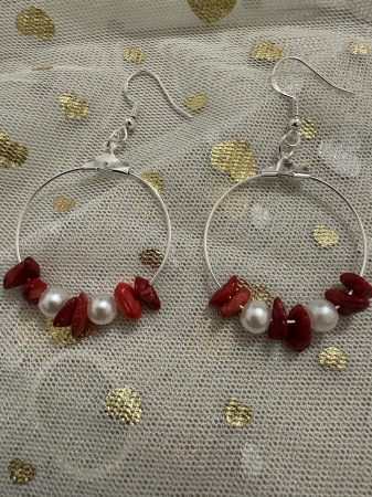 Cercei cerc coral și perle – simbol al iubirii [1]