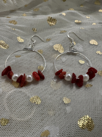 Cercei cerc coral și perle – simbol al iubirii [3]