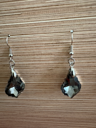 Tortițe tip cârlig (hook) - cercei gri