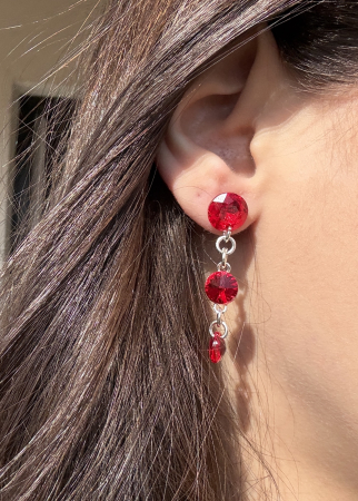 Cercei cu cristale Preciosa și Swarovski – Argint 925 - Cercei Preciosa Light Siam