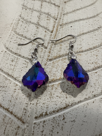 Cercei cristal albastru 20 mm handmade [2]