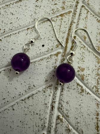 Produse - Cercei cu jad mov - Cm181 – eleganță și echilibru interior