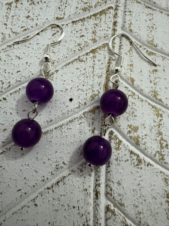 Produse - Cercei cu jad mov - Cm180 – eleganță și echilibru interior