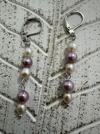 Cercei cu Perle Crem Naturale și Roz Mallorca – Eleganță feminină [1]