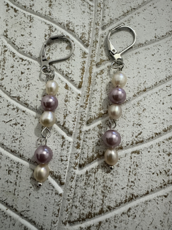 Perle - Cercei cu Perle Crem Naturale și Roz Mallorca – Eleganță feminină