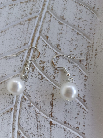 Tortițe tip cârlig (hook) - Cercei cu perle mari