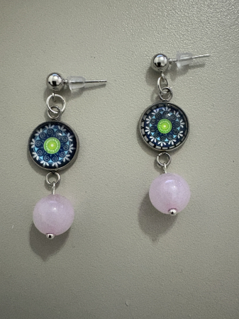 Culoare - cercei-aventurin-cabochon-mandala