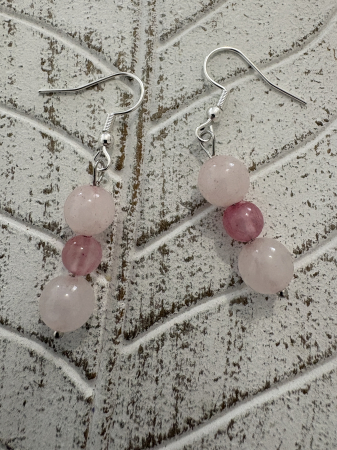 Cercei Cuart roz și Jad rosu