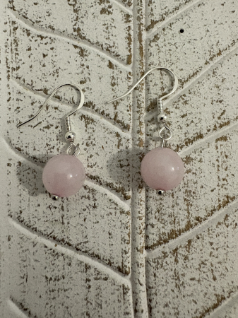 Roz - Cercei cuart roz natural handmade