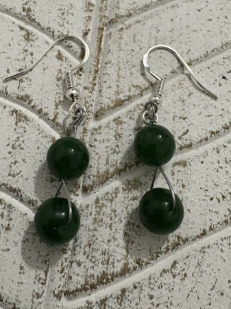 Cercei jad verde handmade
