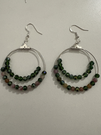 Turmalina - Cercei dubli turmalină verzi