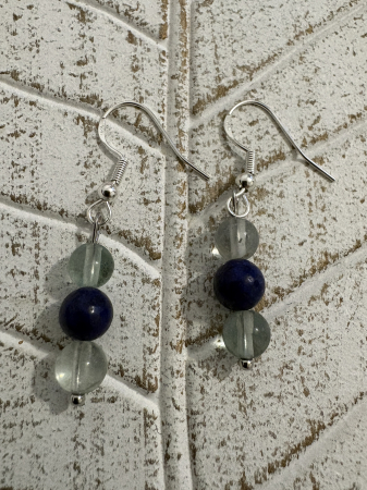 Cercei Fluorit și Lapis Lazuli – bijuterii handmade pentru claritate și comunicare [2]
