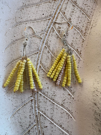Cercei - cercei galbeni handmade cu mărgele solare