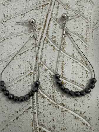 Cercei Hematit Fațetat (4 mm) – Cm178 – eleganță metalică. [2]