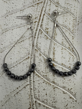 Cercei Hematit Fațetat (4 mm) – Cm178 – eleganță metalică. [3]