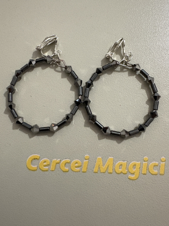 Cercei clips - cercei clips hematit preciosa