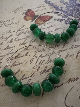 Jad Verde - cercei jad verde hoops