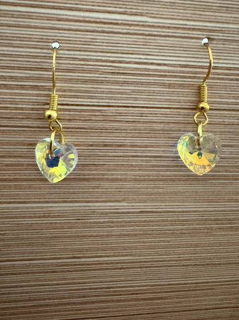 Tortițe tip cârlig (hook) - cercei inimă crystal