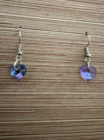 cercei cristale cercei magici, cercei mov dama, cercei eleganti handmade, cercei cu inimă, bijuterii cercei magici [1]